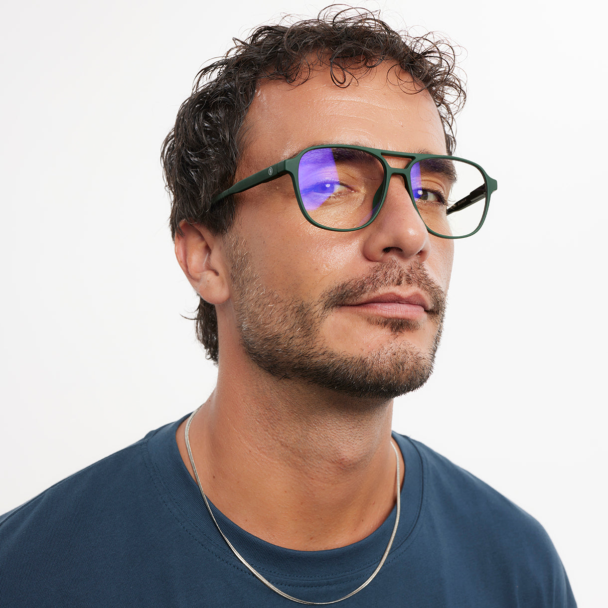 Brad Dark Green- Lentes de lectura con protección de luz azul
