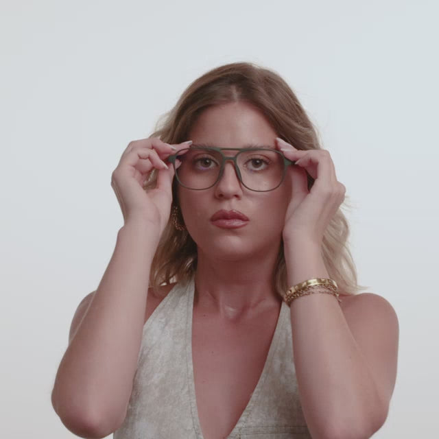 Brad Dark Green- Lentes de lectura con protección de luz azul